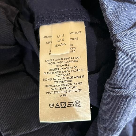 Maeve Anthropologie Khaki Pants Womens Small Navy Blue Classic Side Striped Boho - Picture 7 of 12